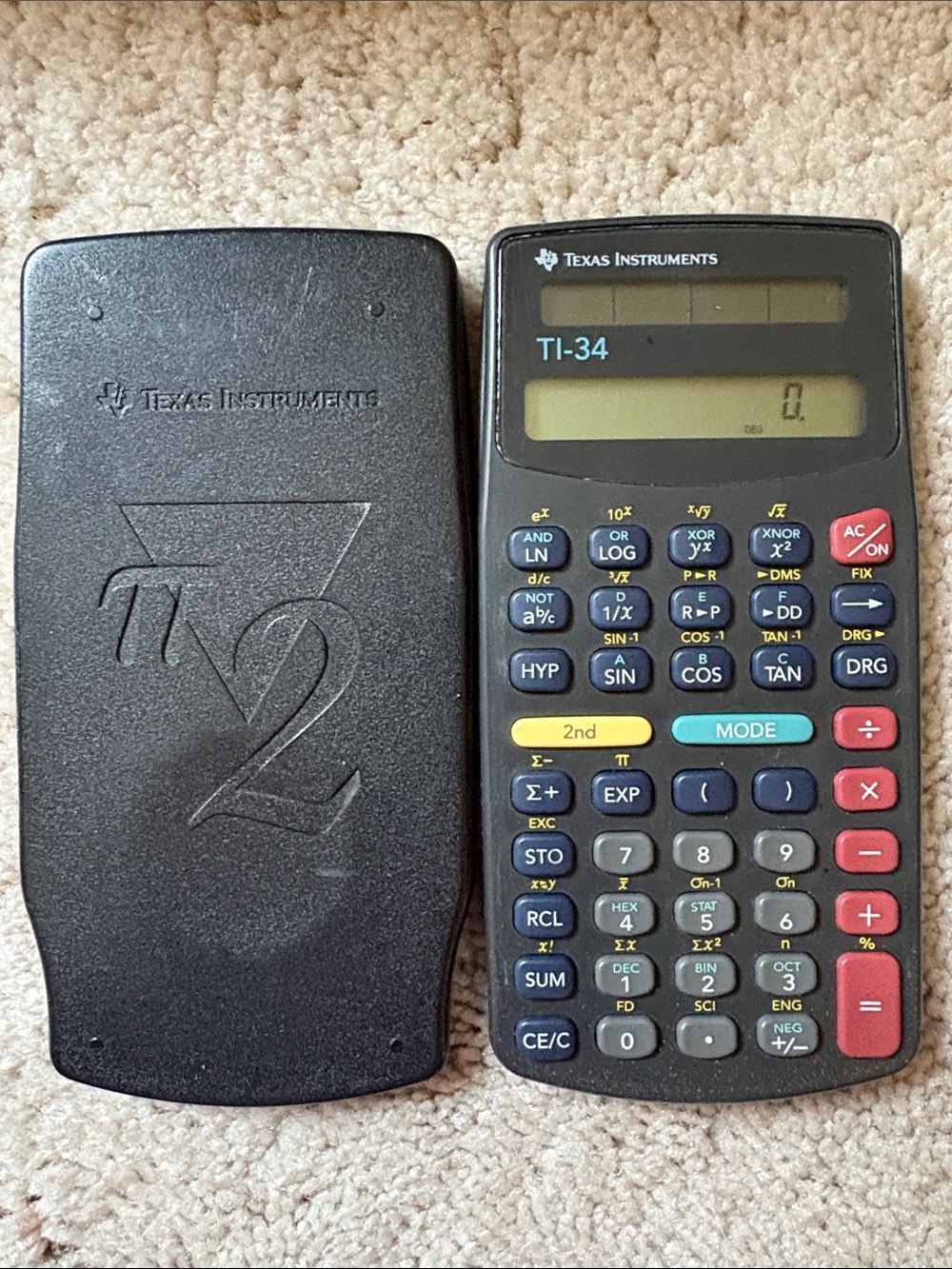 Texas Instruments TI-34 Scientific Calculator in Black with Multicolor Keys